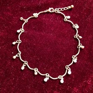 Silver Dangle Crystal Bracelet Anklet